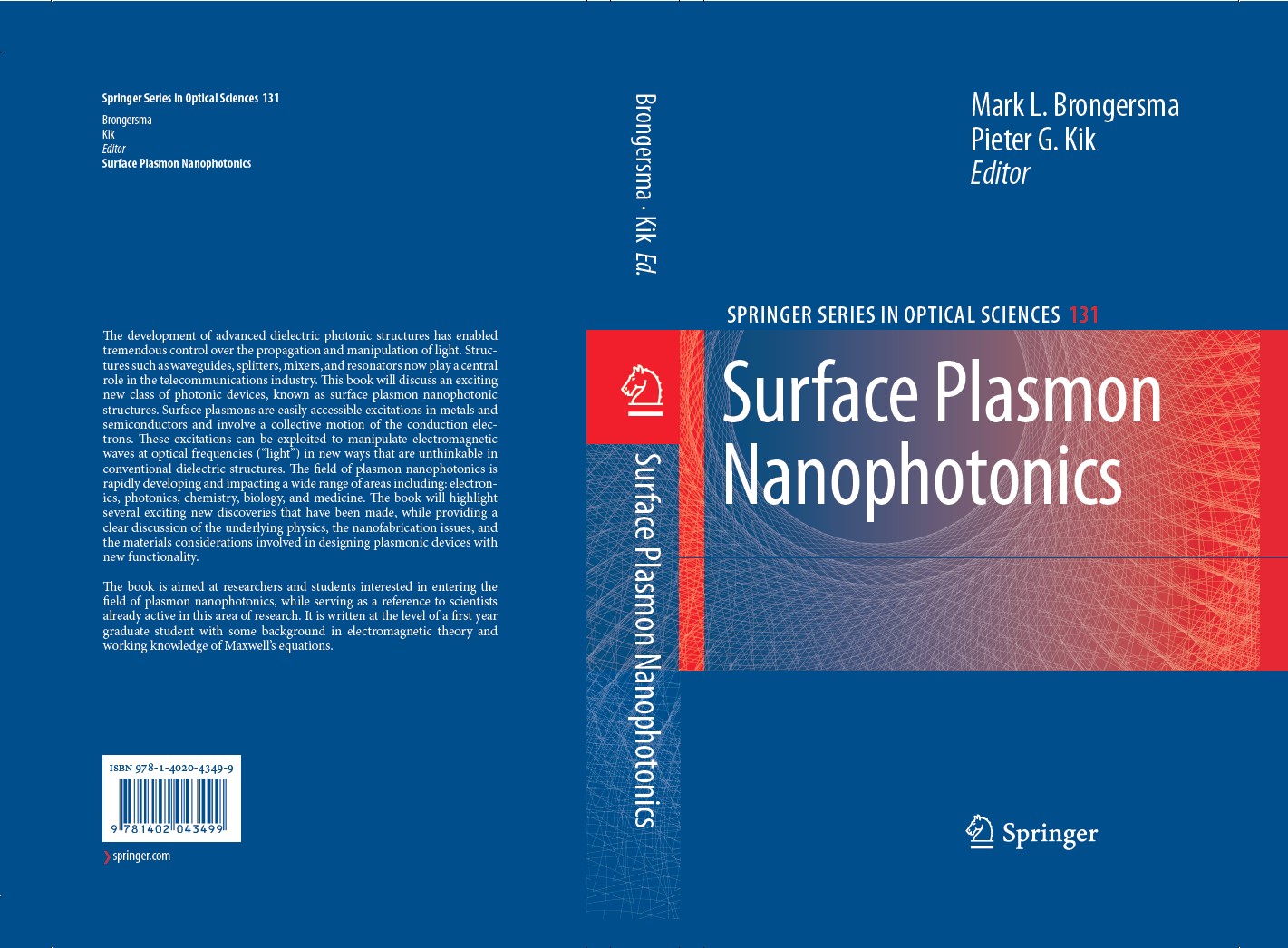 Surface Plasmon Nanophotonics - Cover